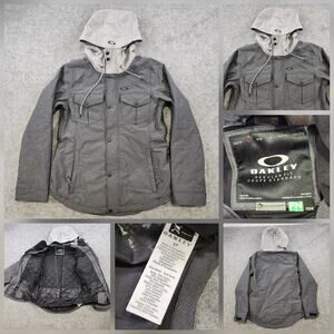 Oakley Jacket Mens S Small Gray FN Dry 10K Biozone Hooded Insulated Thinsulate